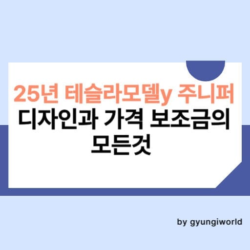 25년 테슬라모델y 주니퍼 디자인과 가격 보조금의 모든것