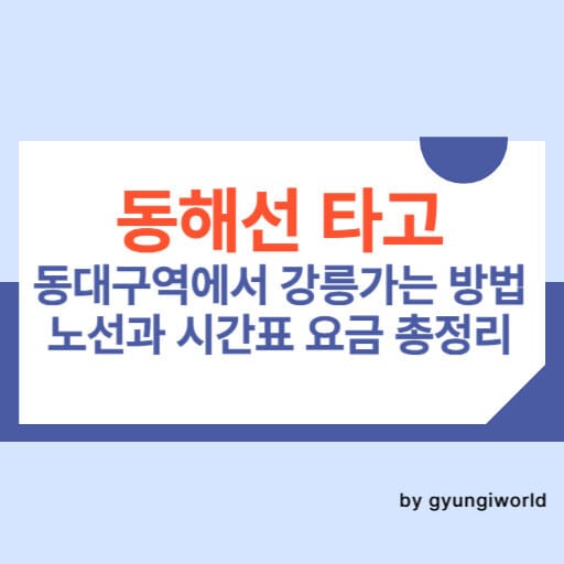 동해선 타고 동대구역에서 강릉가는 방법 노선과 시간표 요금 총정리