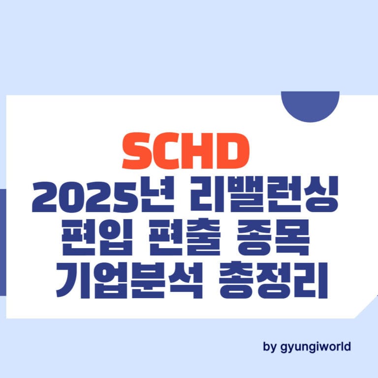 SCHD 2025년 리밸런싱 편입 편출 종목 기업분석 총정리